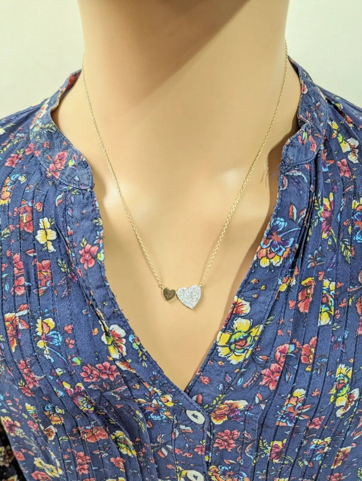 9ct / 9K Yellow Gold & Natural Diamonds Heart Pendant with 9ct Chain 0.25ct
