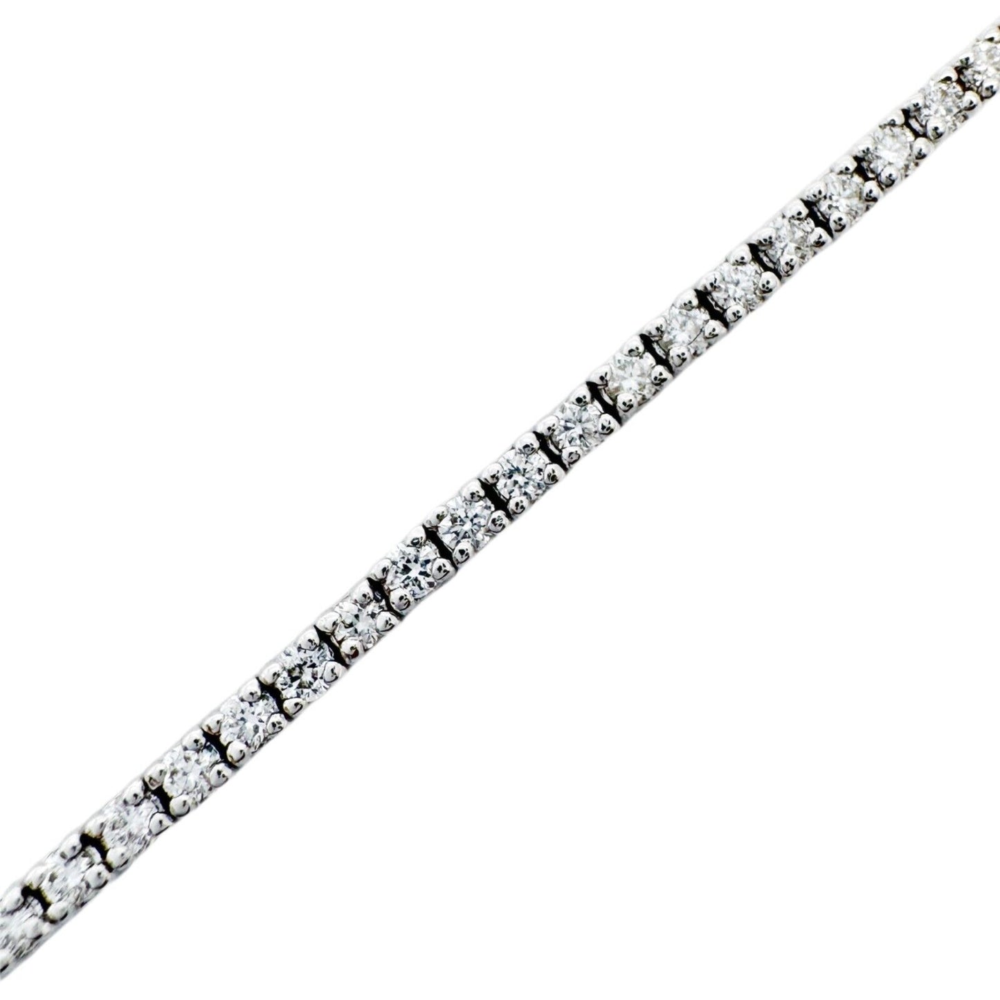 14ct White Gold Diamond Tennis Bracelet 4 Claw 0.91 carats