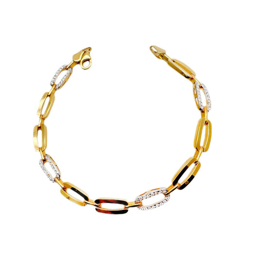 22ct Yellow Gold Cubic Zirconia Ladies Flexible Bangle/ Bracelet