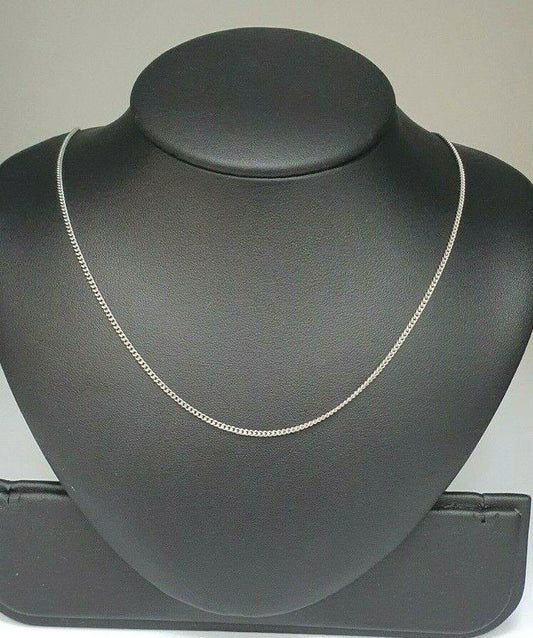 18ct White  Gold Curb chain/necklace Italian made 16inch/ 40cm