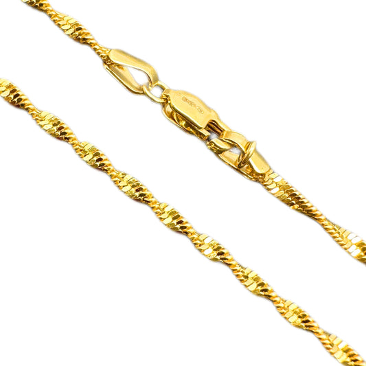 22ct Yellow Gold Mens/Ladies Fancy Twisted Chain Necklace 18'' inch Hallmarked