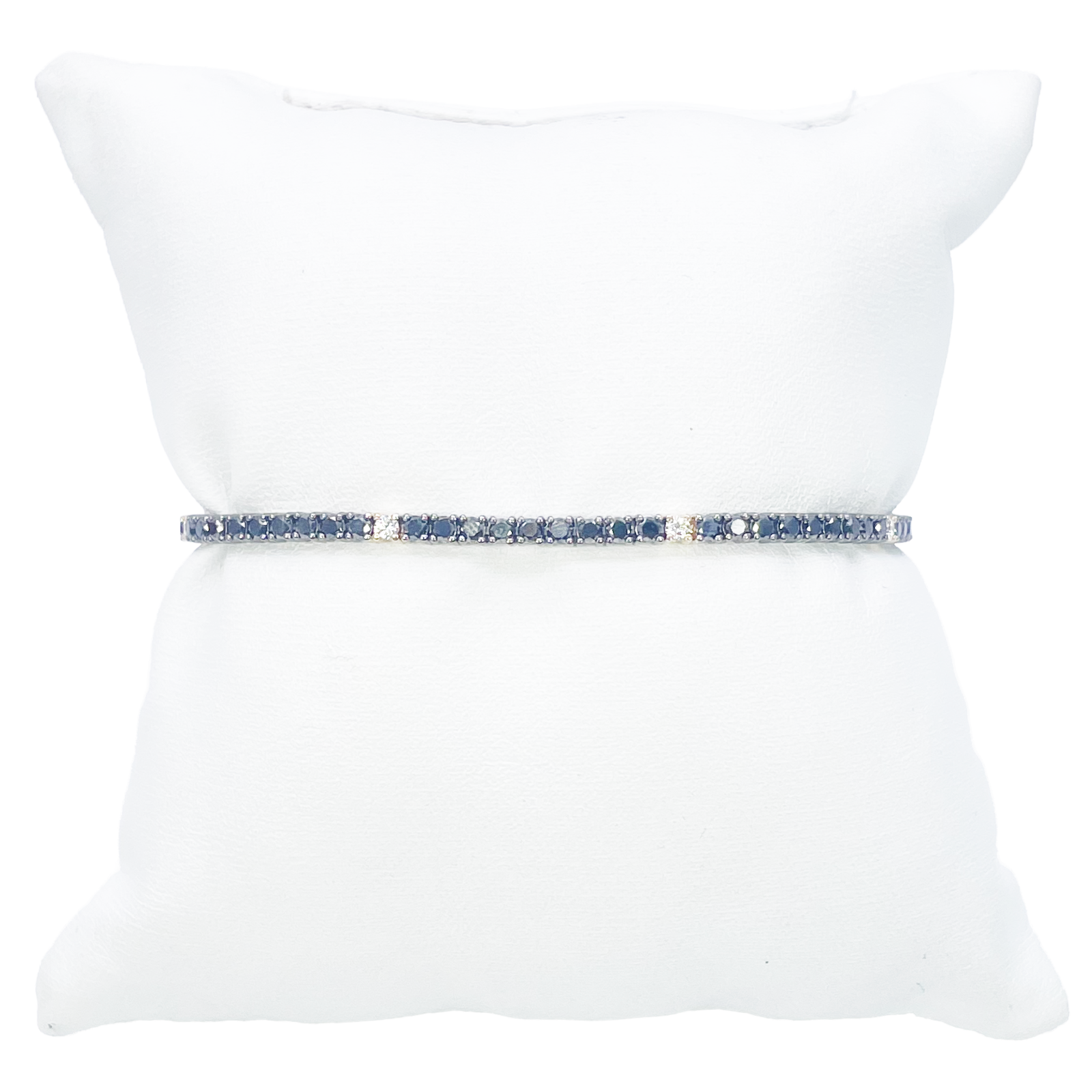 14ct Gold Black Diamond 4-Claw Tennis Bracelet 2.78ct 7 Inches & 2.5 mm Width  Diamond Bracelets