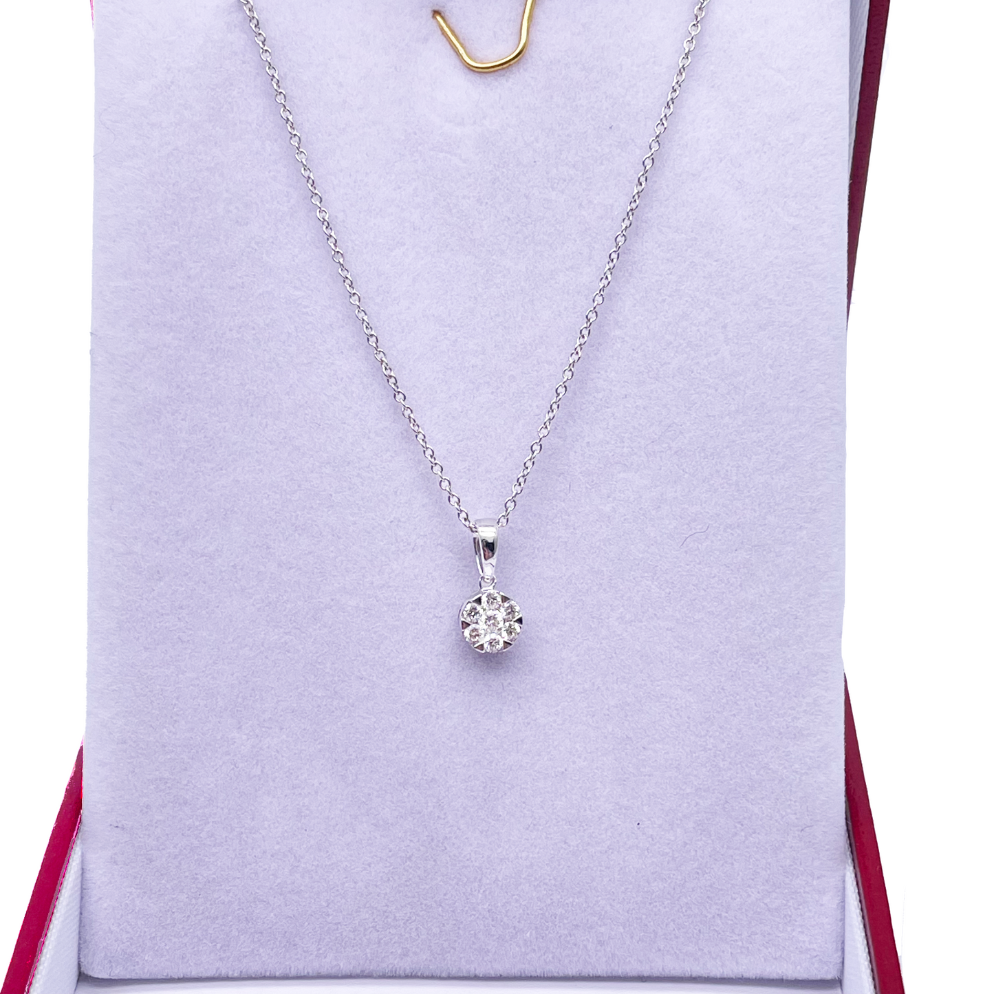 14ct White Gold Diamonds Round Pendant Necklace 0.15ct  Diamond Bracelets