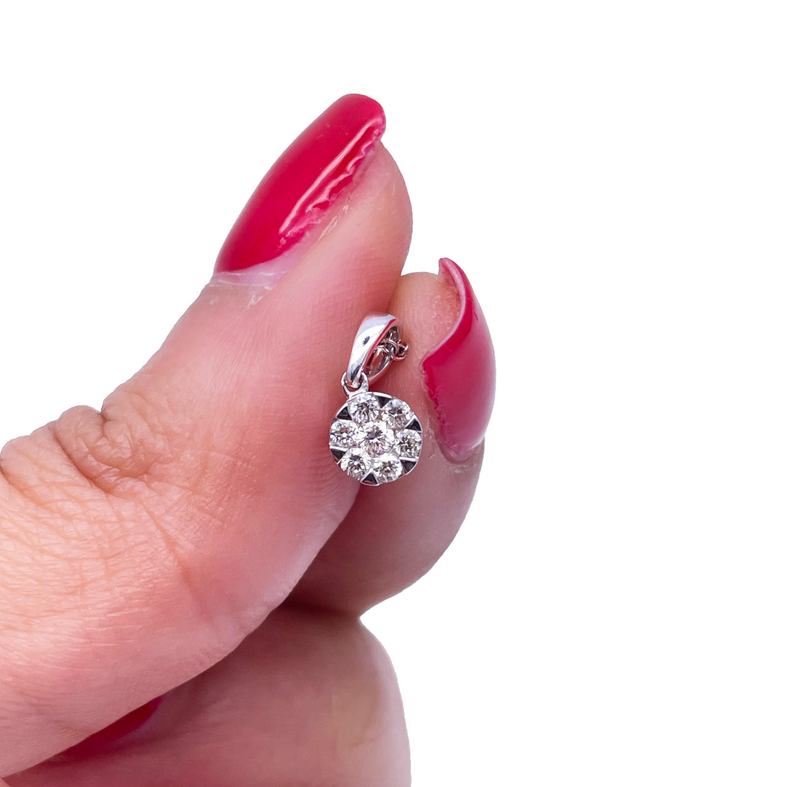 14ct White Gold Diamonds Round Pendant Necklace 0.15ct  Diamond Bracelets