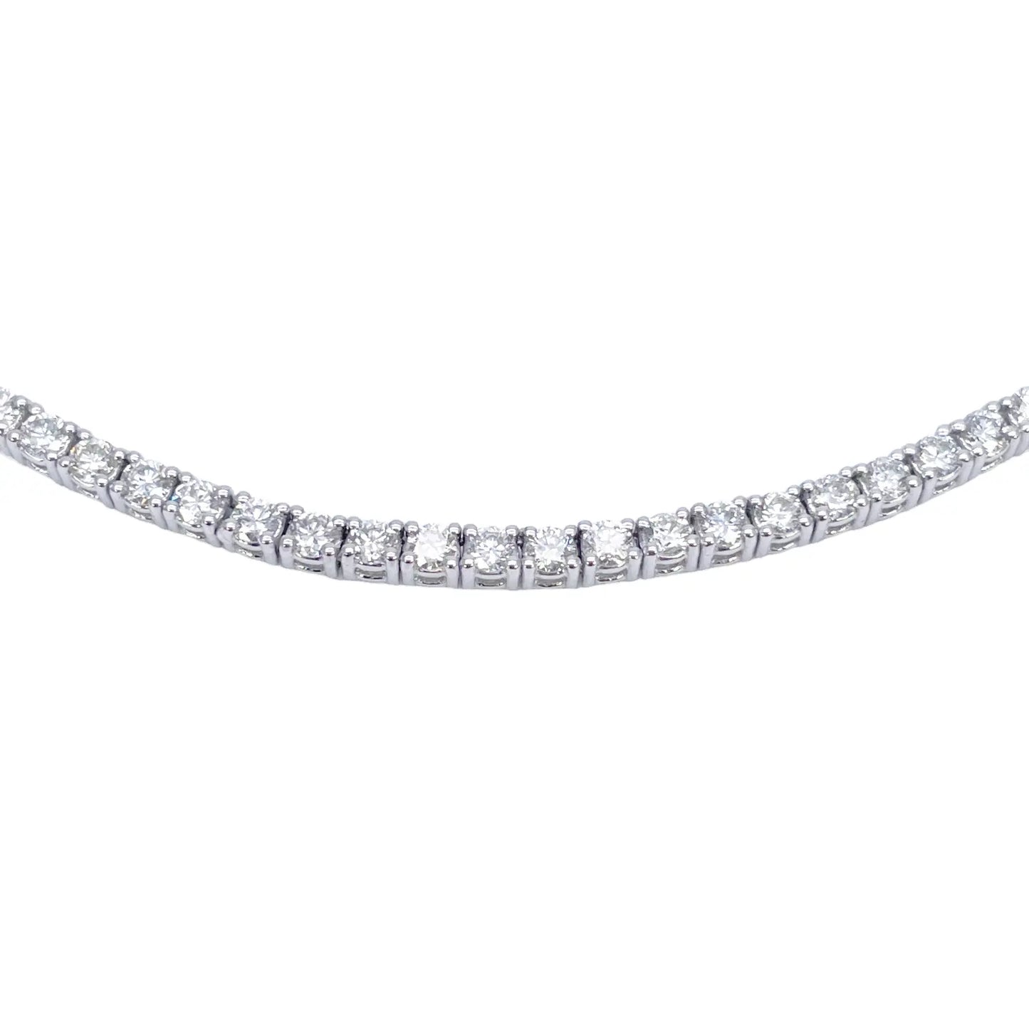 14ct White Gold Natural Diamond Tennis Necklace 5.96ct 17''inches 