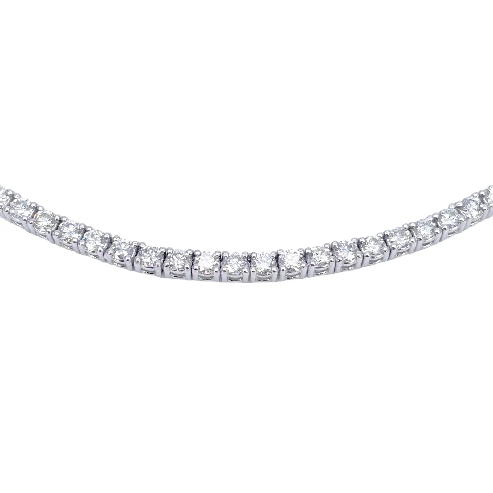 14ct White Gold Natural Diamond Tennis Necklace 5.96ct 17''inches 