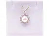 14ct White Gold Pearl & Round Diamond Framed Pendant Necklace 2.37ct 