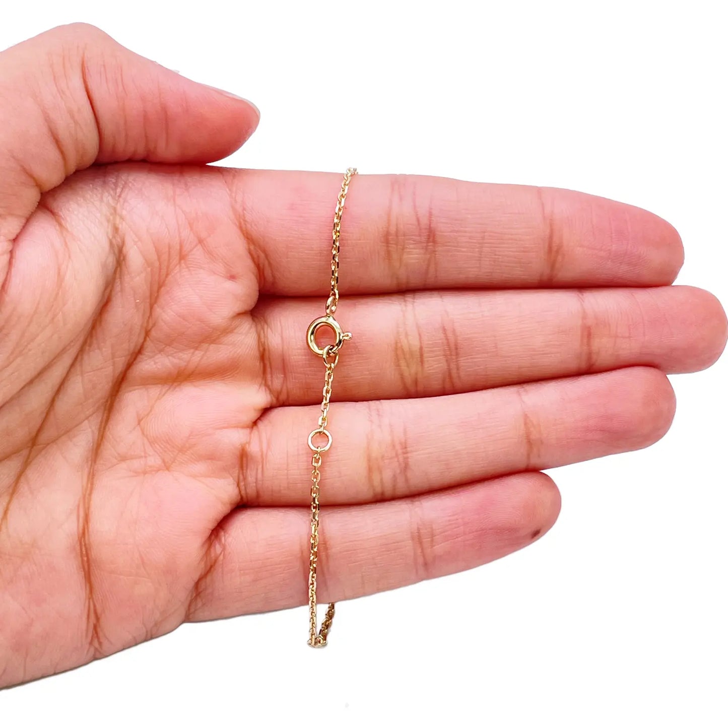 14ct Yellow Gold Elegant Open Flower Diamond Bracelet 0.15ct 7''inches  Diamond Bracelets