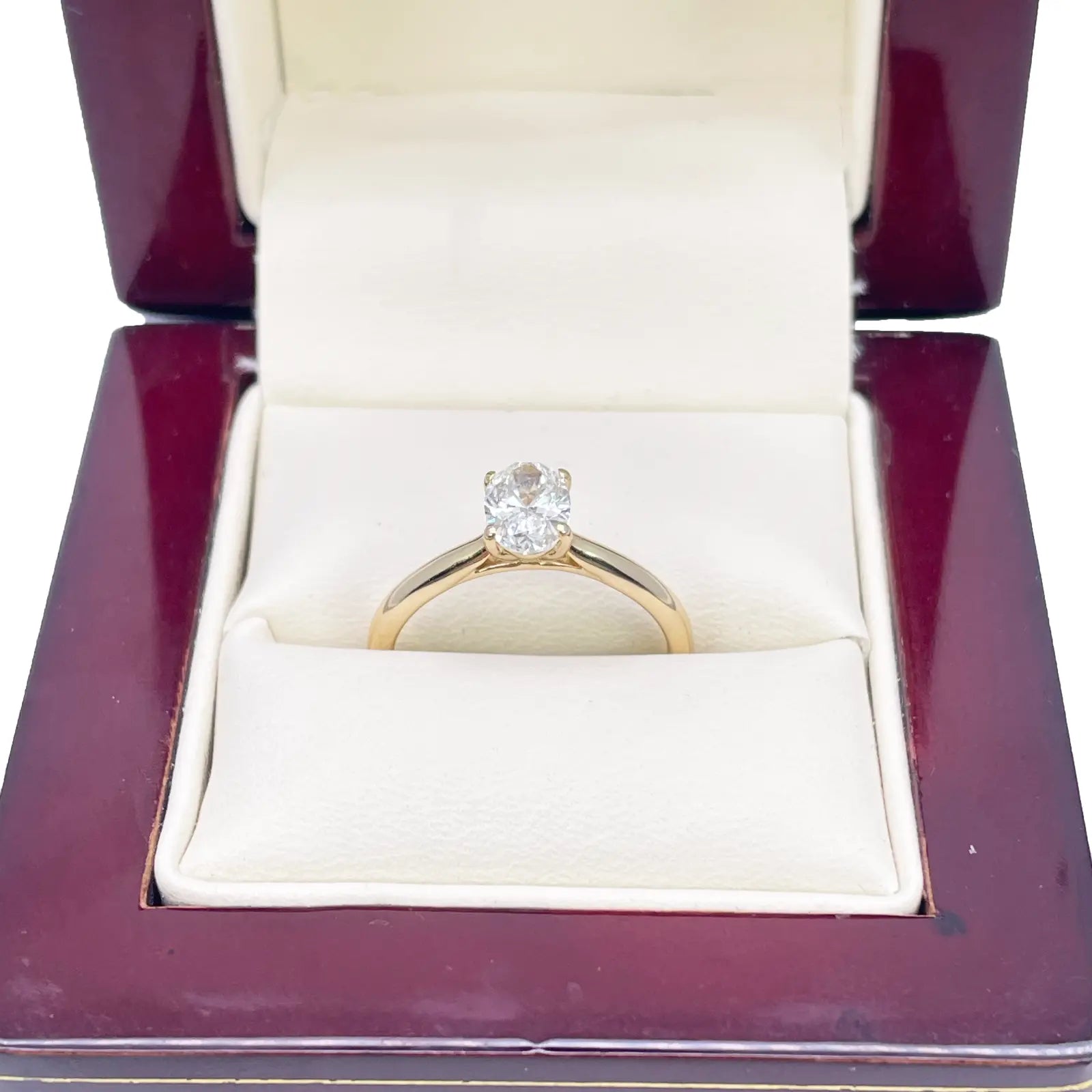 14ct Yellow Gold Natural Oval Diamond Solitaire Engagement Ring 0.70ct GIA Certified  Diamond Ring