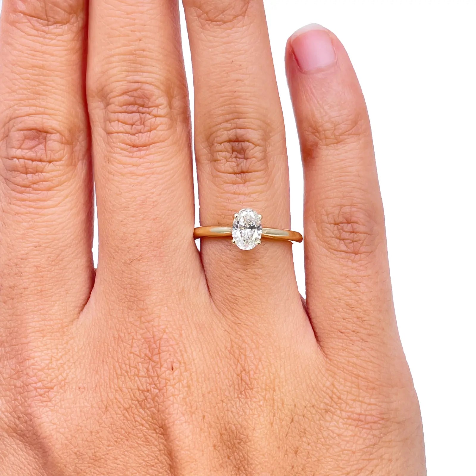 14ct Yellow Gold Natural Oval Diamond Solitaire Engagement Ring 0.70ct GIA Certified  Diamond Ring
