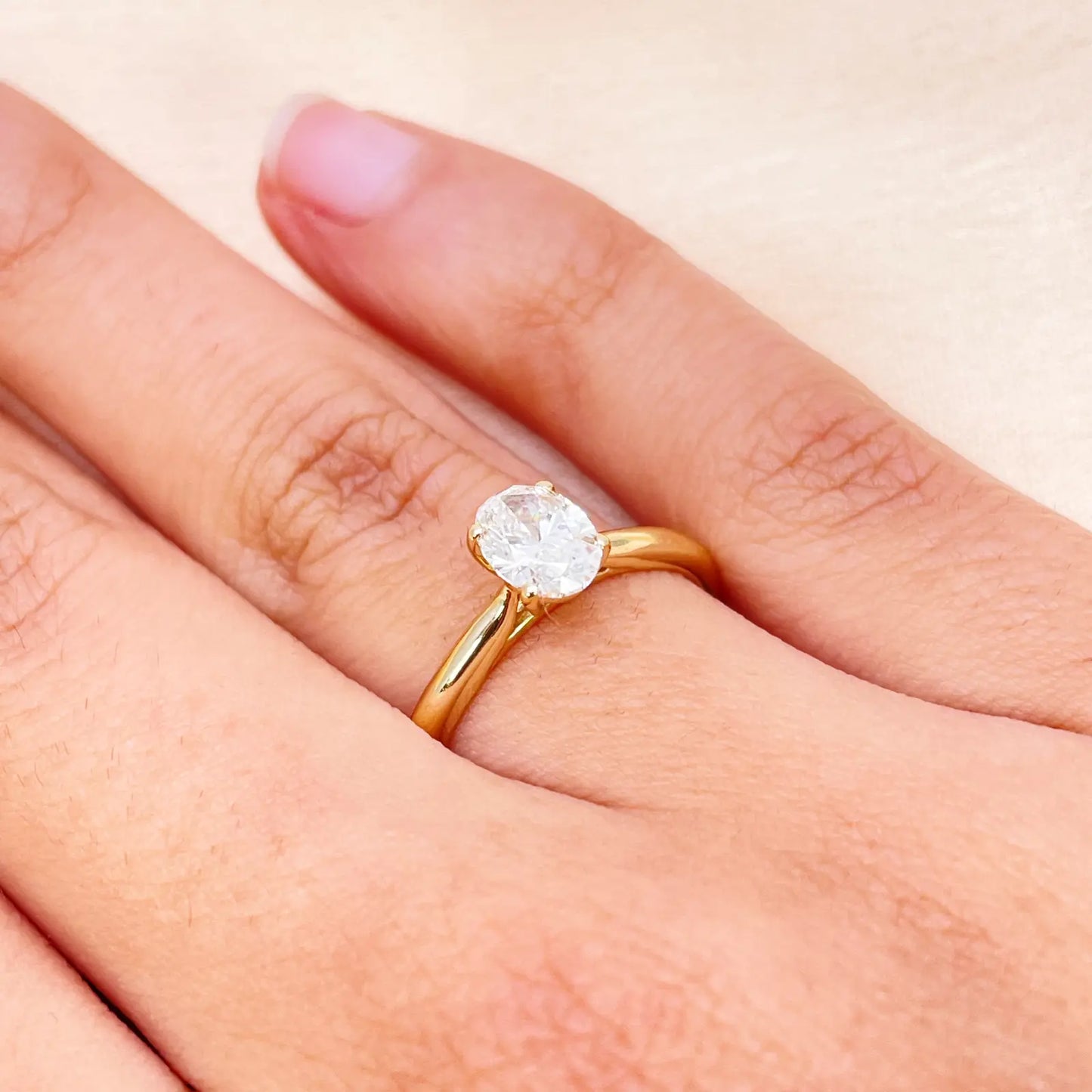 14ct Yellow Gold Natural Oval Diamond Solitaire Engagement Ring 0.70ct GIA Certified  Diamond Ring