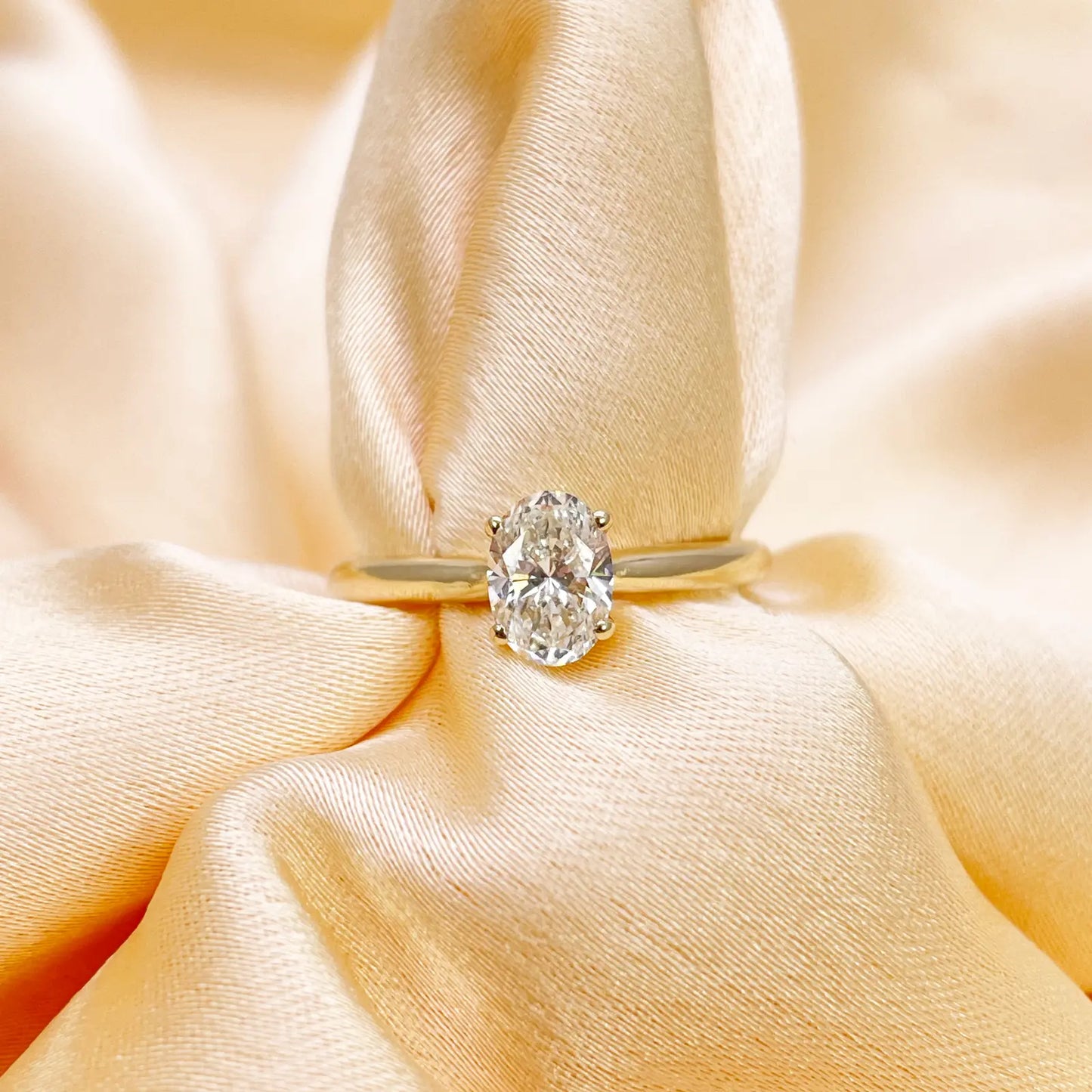 14ct Yellow Gold Natural Oval Diamond Solitaire Engagement Ring 0.70ct GIA Certified  Diamond Ring