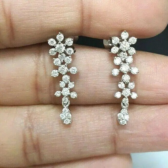 18Carat White Gold Diamond Necklace & Earrings 4.63cts 
