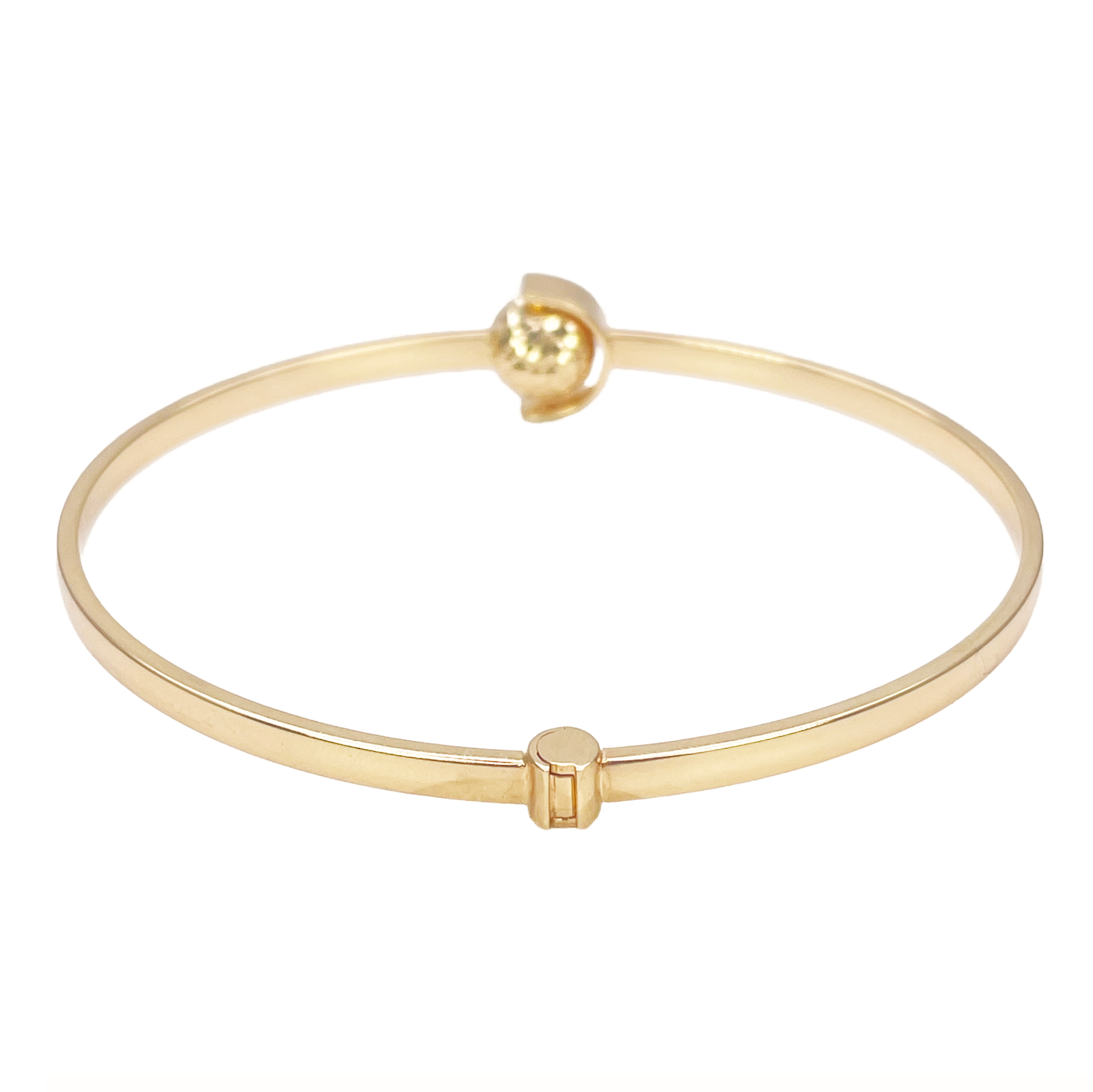 18ct Gold Bangle Diamond Cut High Polished Bracelet Diameter 2.3 Inches 