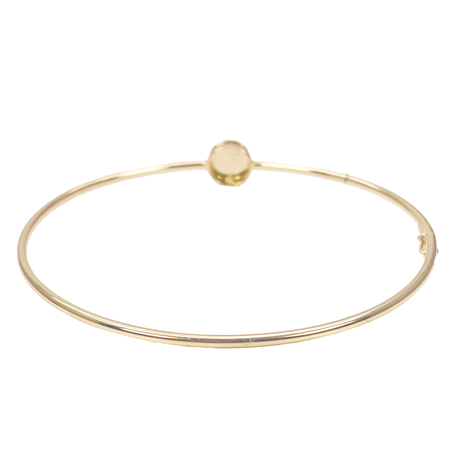 18ct Gold Bangle Minimalist Diamond Cut High Polished Bracelet Diameter 2.3 Inch 