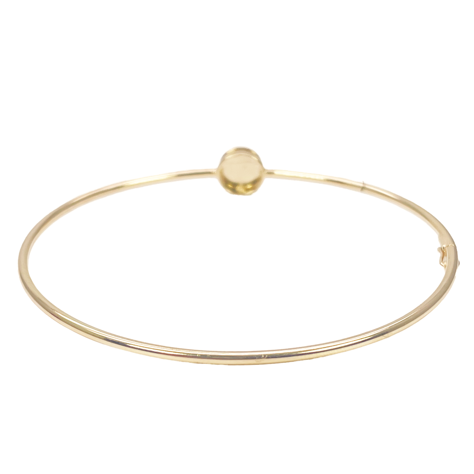 18ct Gold Bangle Minimalist Diamond Cut High Polished Bracelet Diameter 2.3 Inch 