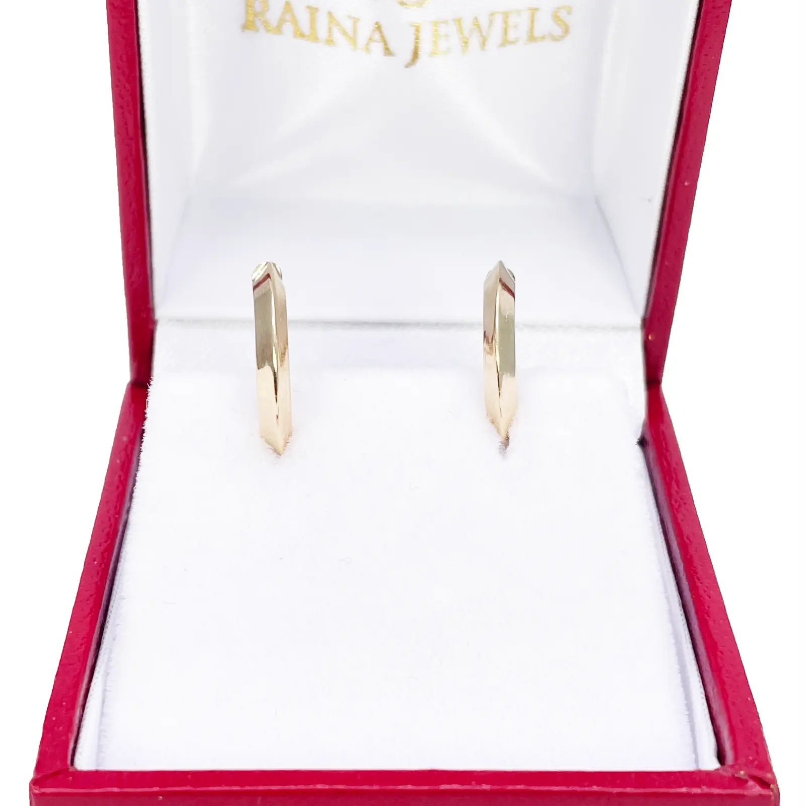 18ct Gold Hoop High Polished Diamond Cut Huggie Earrings 10.5mm Diameter  Gold earring