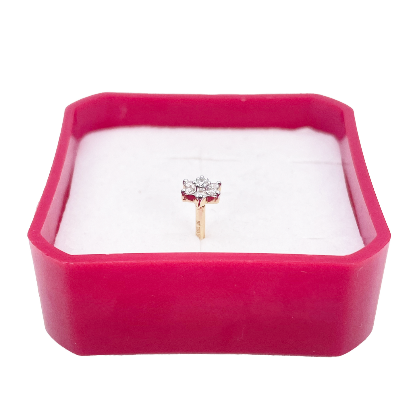 18ct Gold Natural Round Diamond Flower Nose Stud 0.09ct  Diamond Bracelets