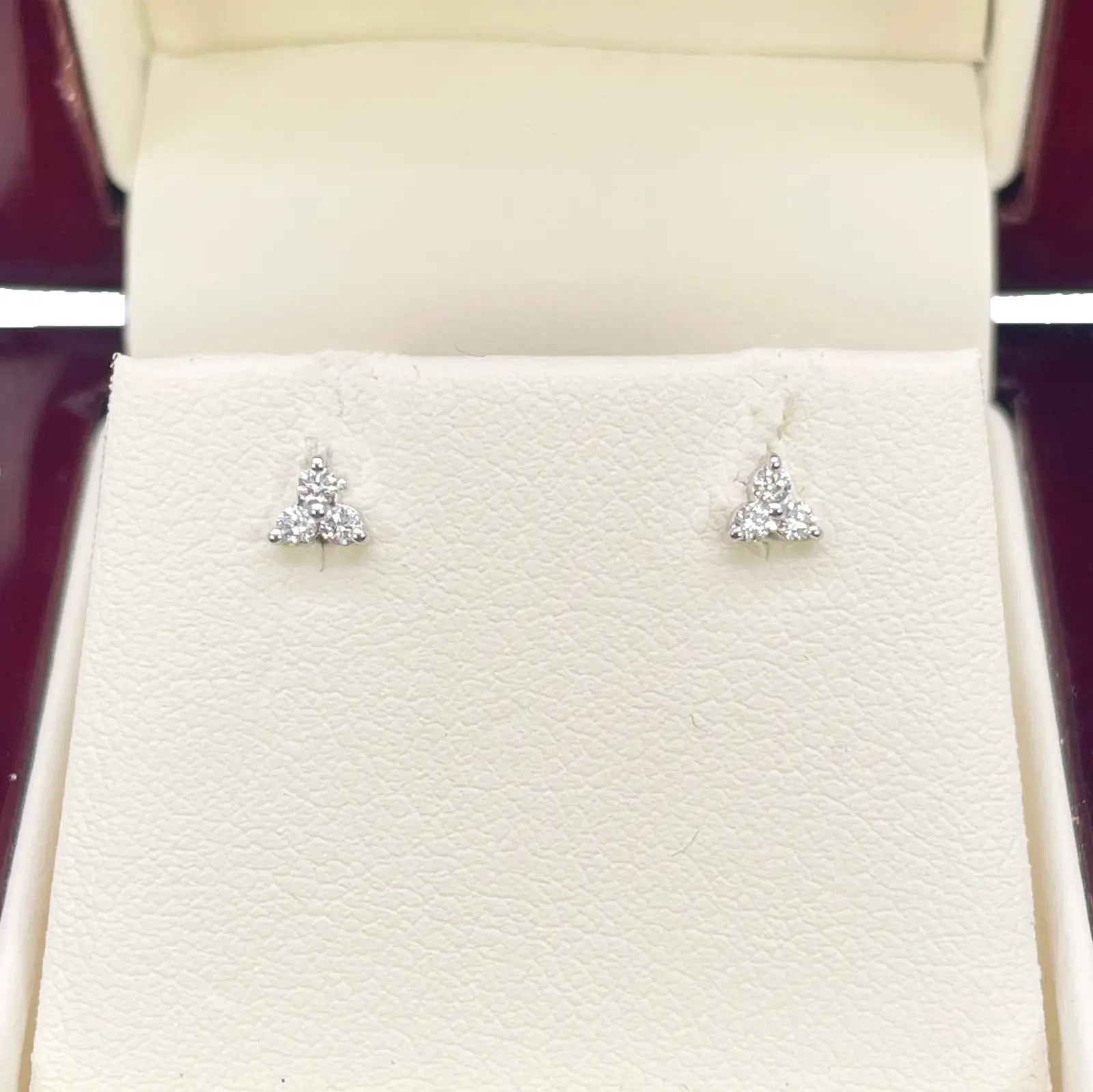18ct Gold Natural Round Diamond Three Stone Children's Studs Earrings 0.10ct  Diamond Earrings