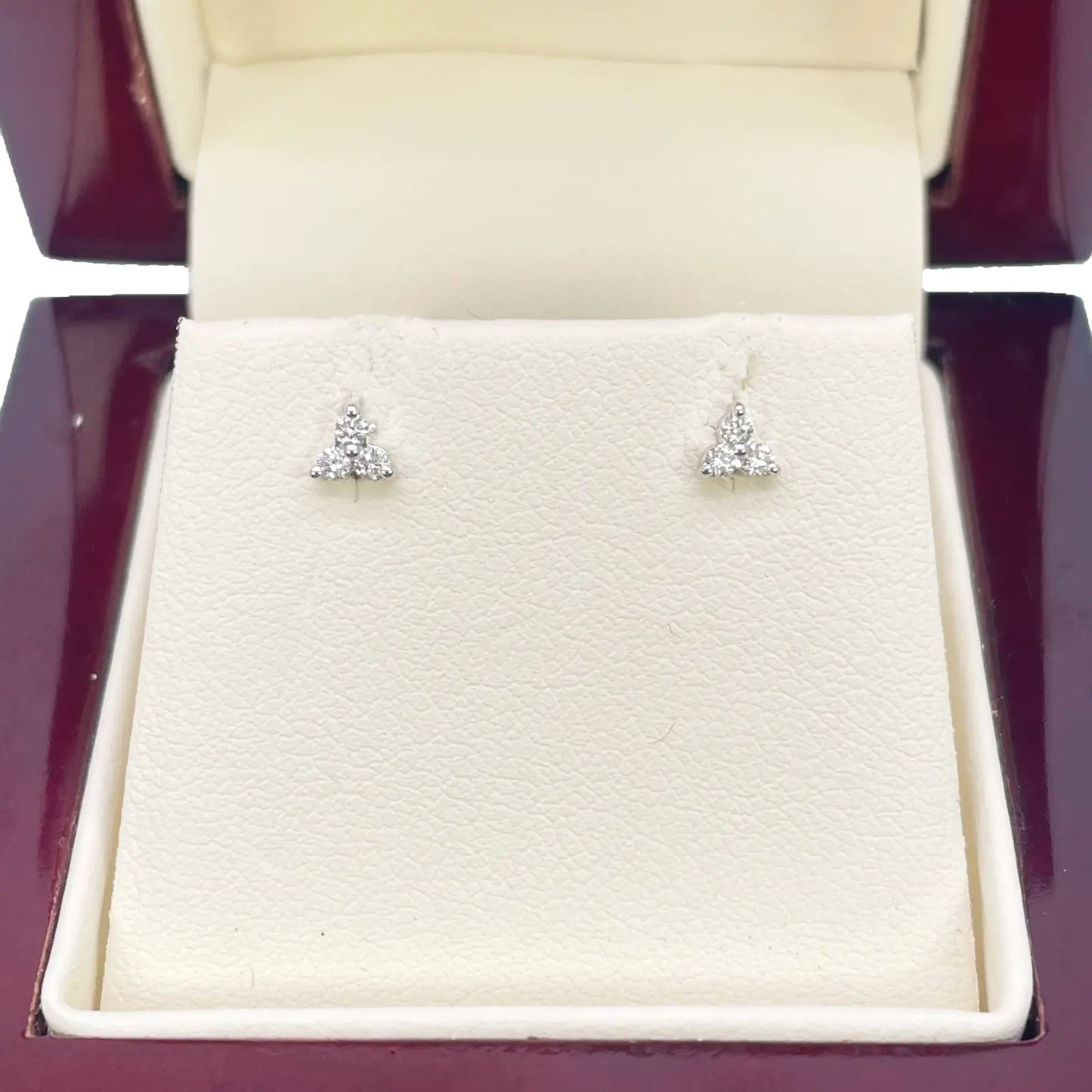 18ct Gold Natural Round Diamond Three Stone Children's Studs Earrings 0.10ct  Diamond Earrings