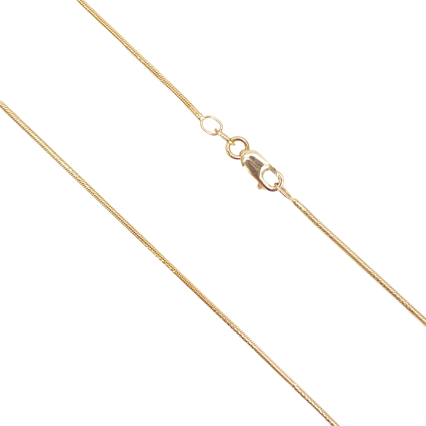 18ct Gold Snake Chain 16 Inches Necklace 1mm Width 