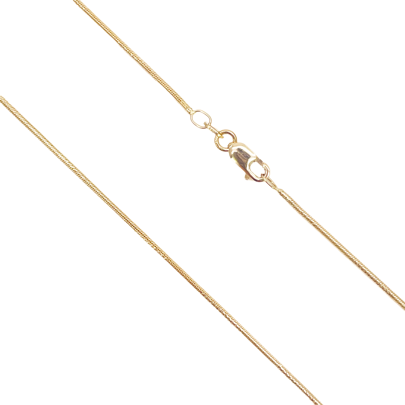 18ct Gold Snake Chain 16 Inches Necklace 1mm Width 