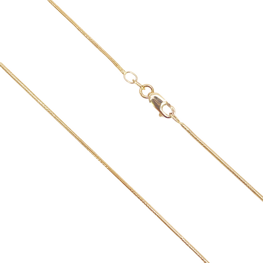 18ct Gold Snake Chain 16 Inches Necklace 1mm Width 