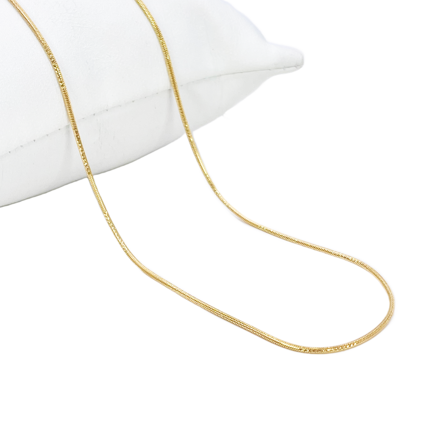 18ct Gold Snake Chain 16 Inches Necklace 1mm Width 