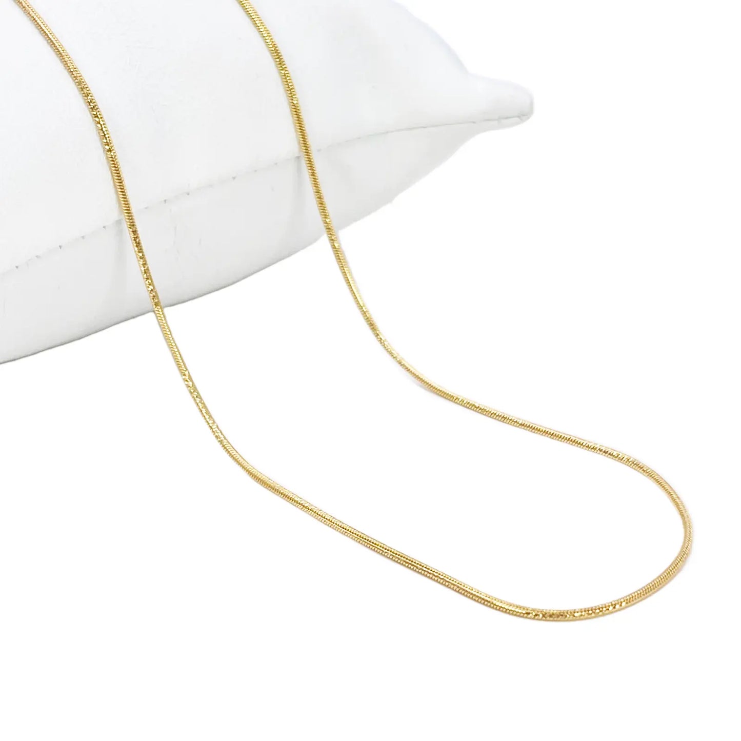 18ct Gold Snake Chain 16 Inches Necklace 1mm Width 