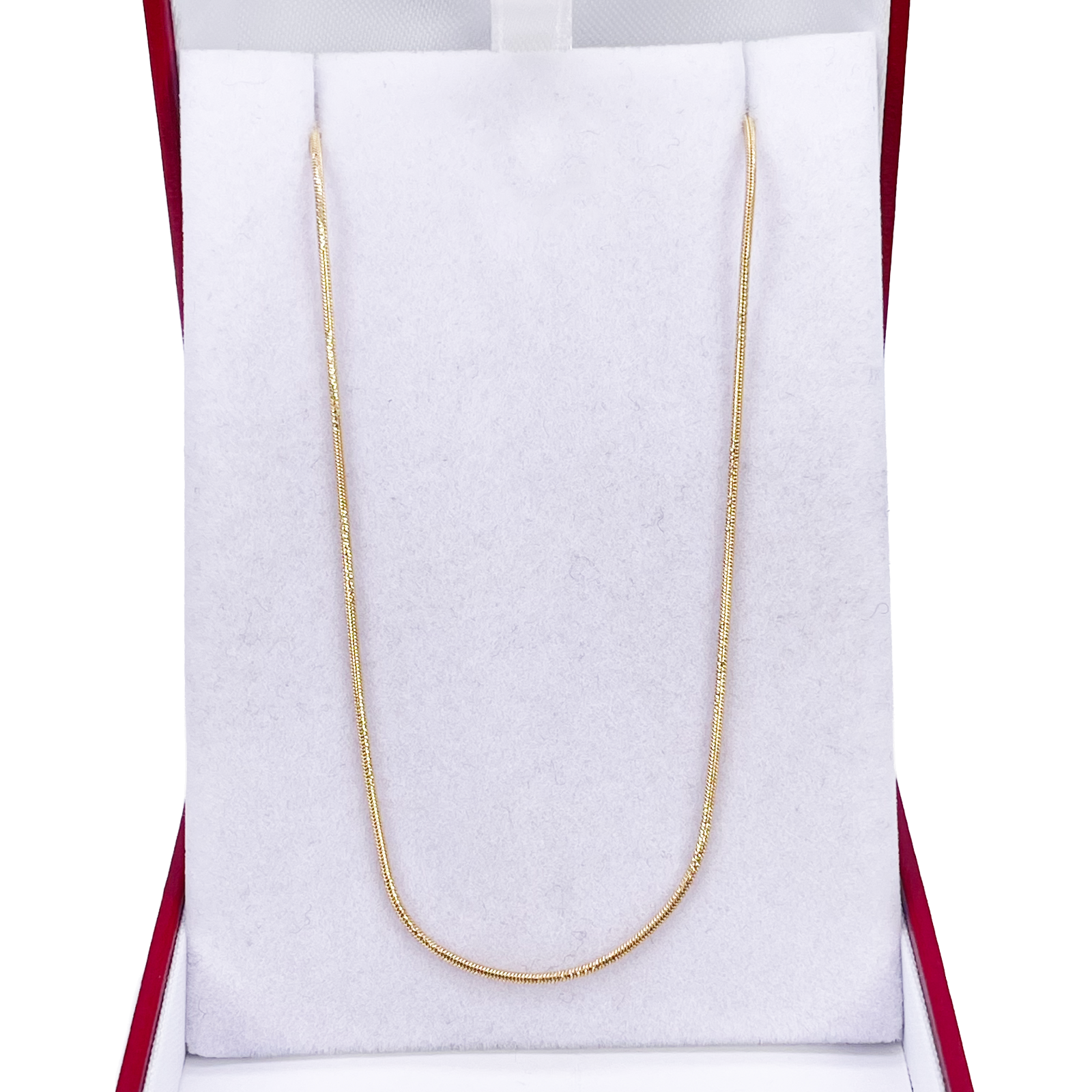 18ct Gold Snake Chain 16 Inches Necklace 1mm Width 