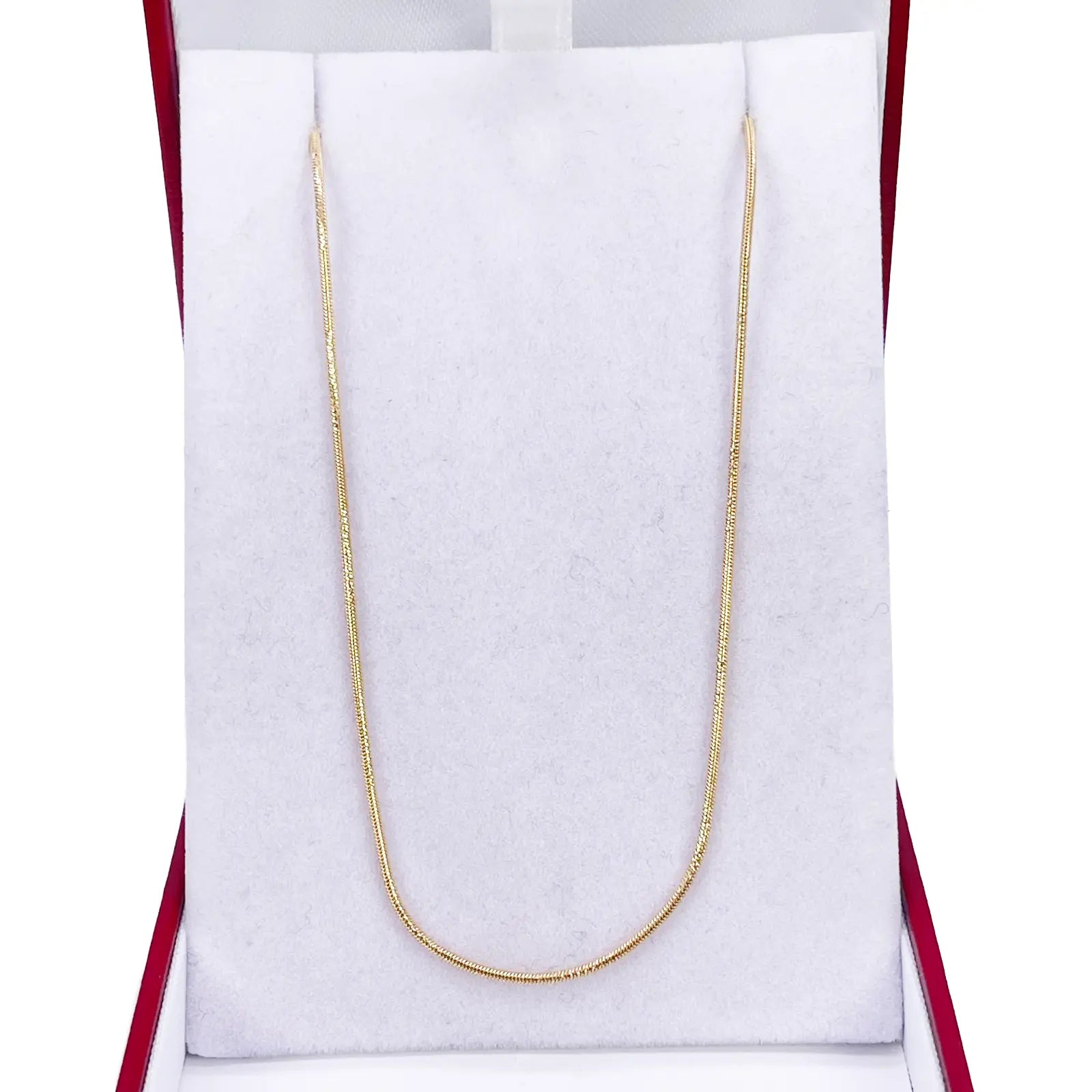 18ct Gold Snake Chain 16 Inches Necklace 1mm Width 
