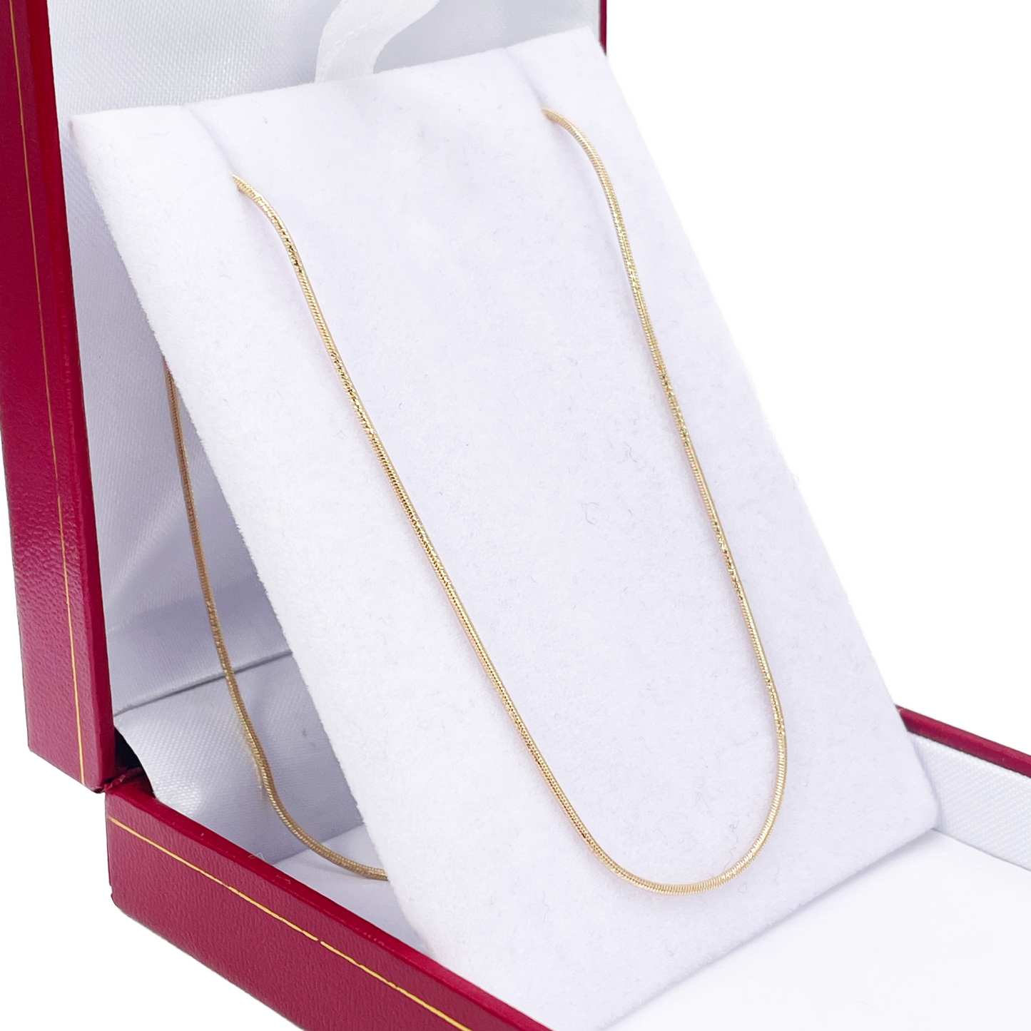 18ct Gold Snake Chain 16 Inches Necklace 1mm Width 