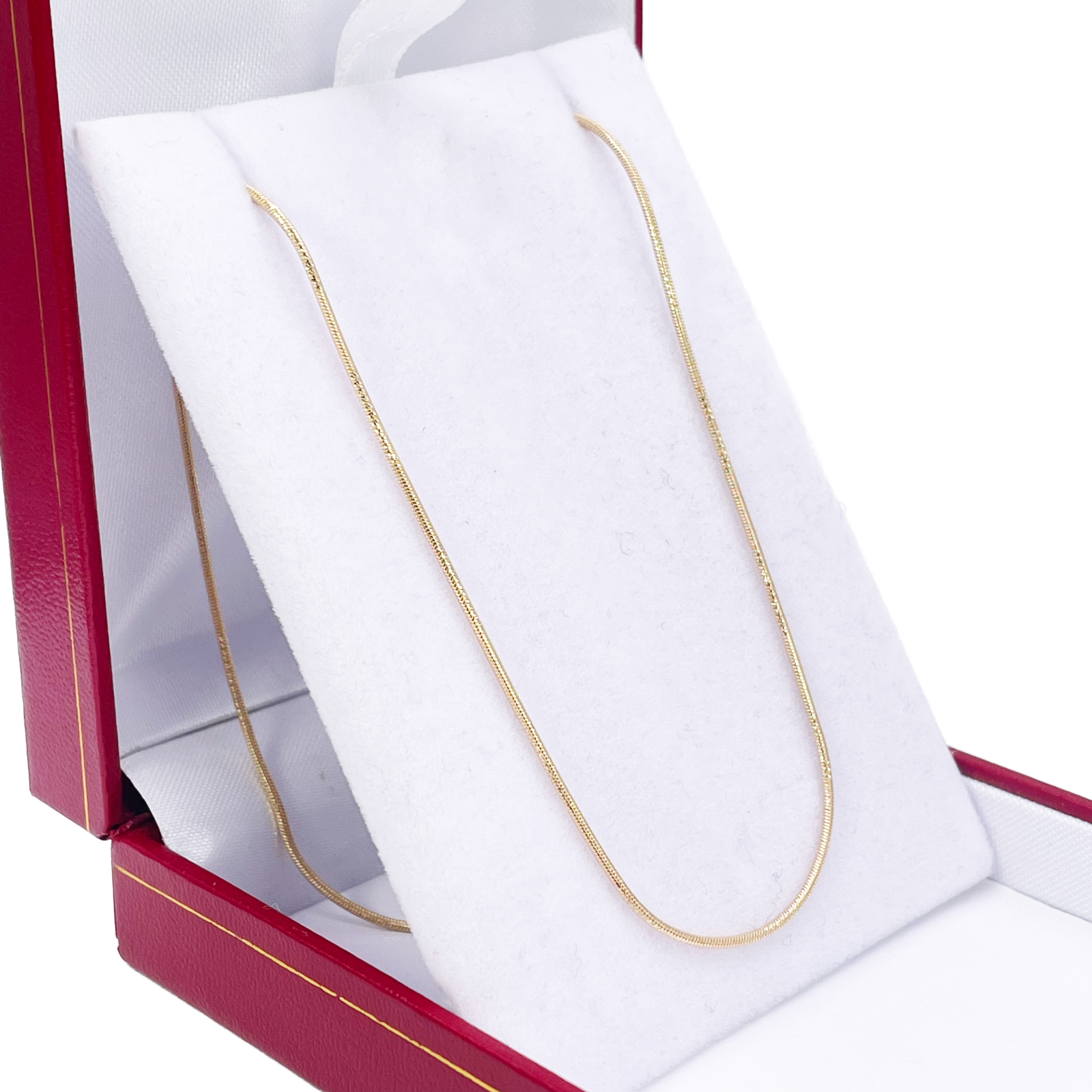 18ct Gold Snake Chain 16 Inches Necklace 1mm Width 