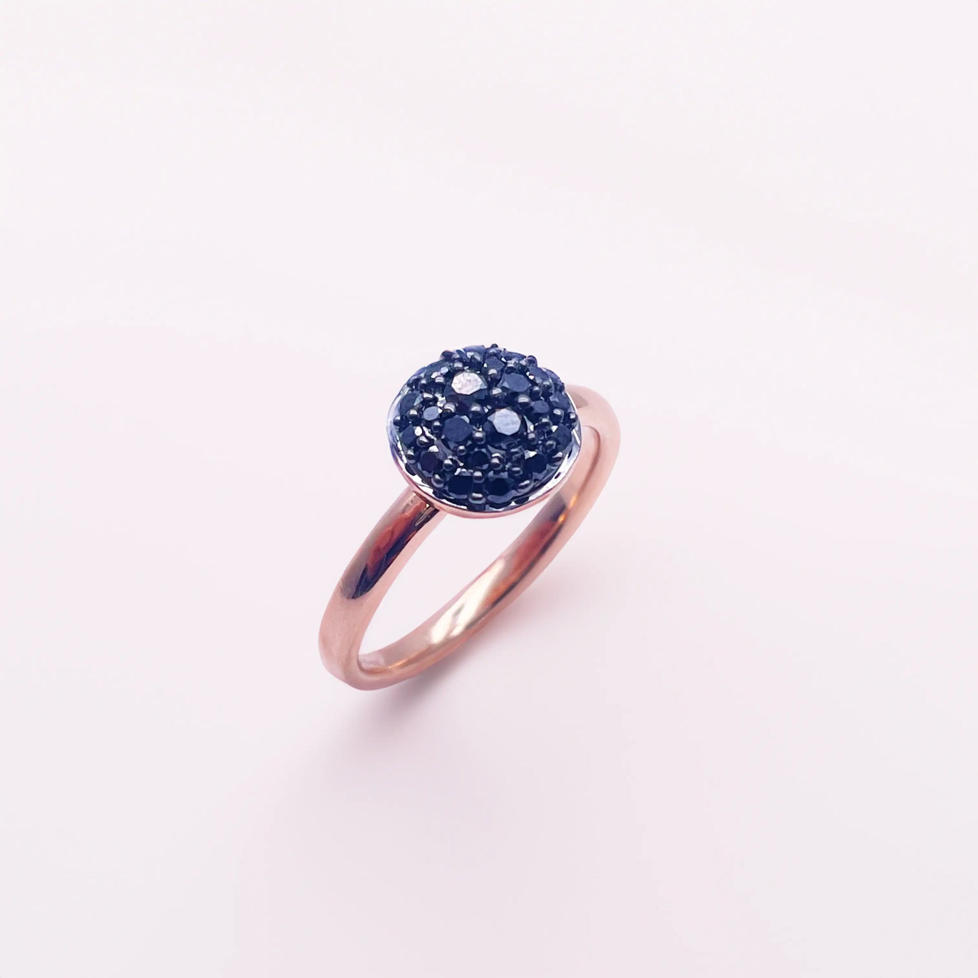 18ct Rose Gold Natural Black Diamond Cluster Ring 0.41ct  Diamond Ring