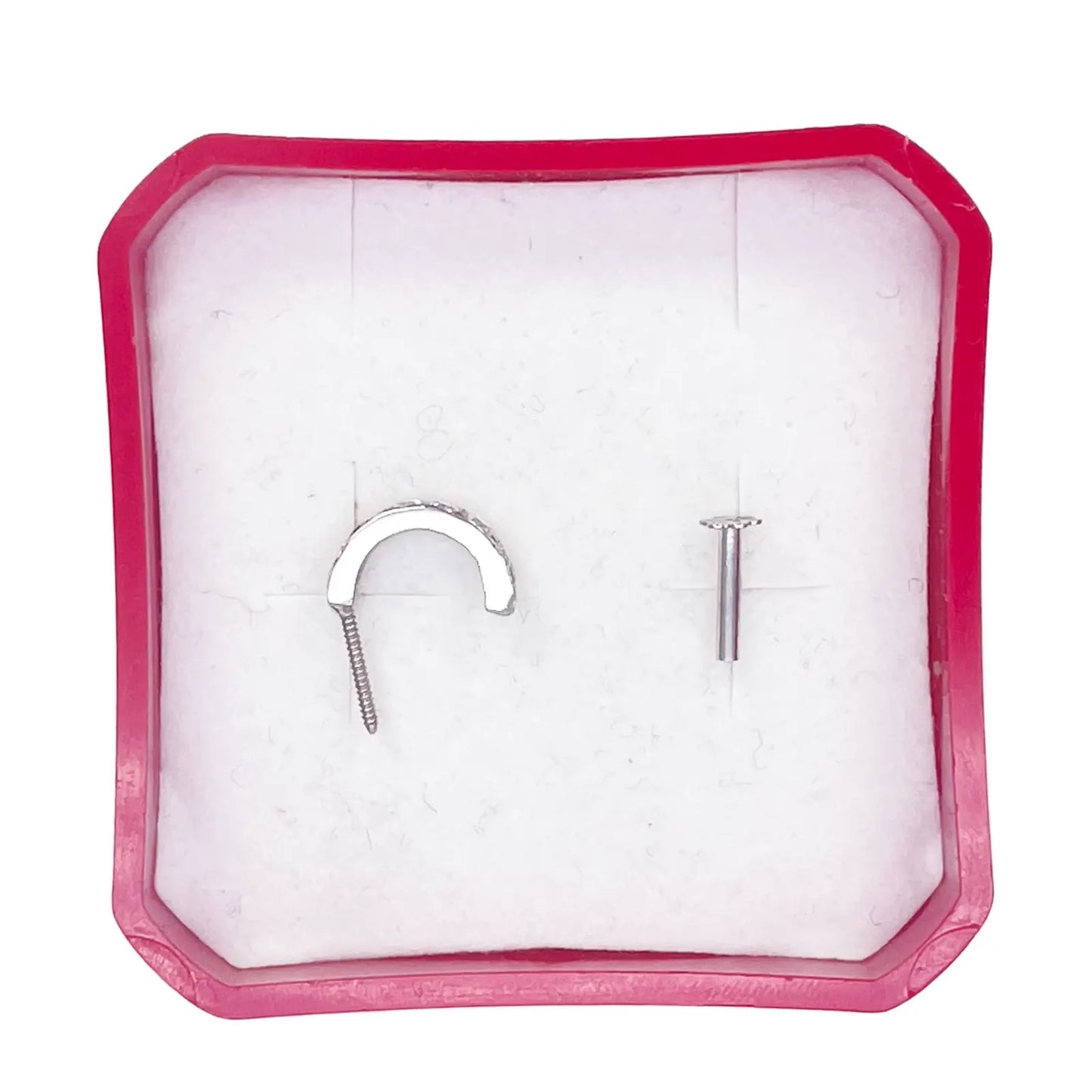 18ct White Gold Beautiful Small Half Hoop Nose Stud/Pin 8.7mm Length 