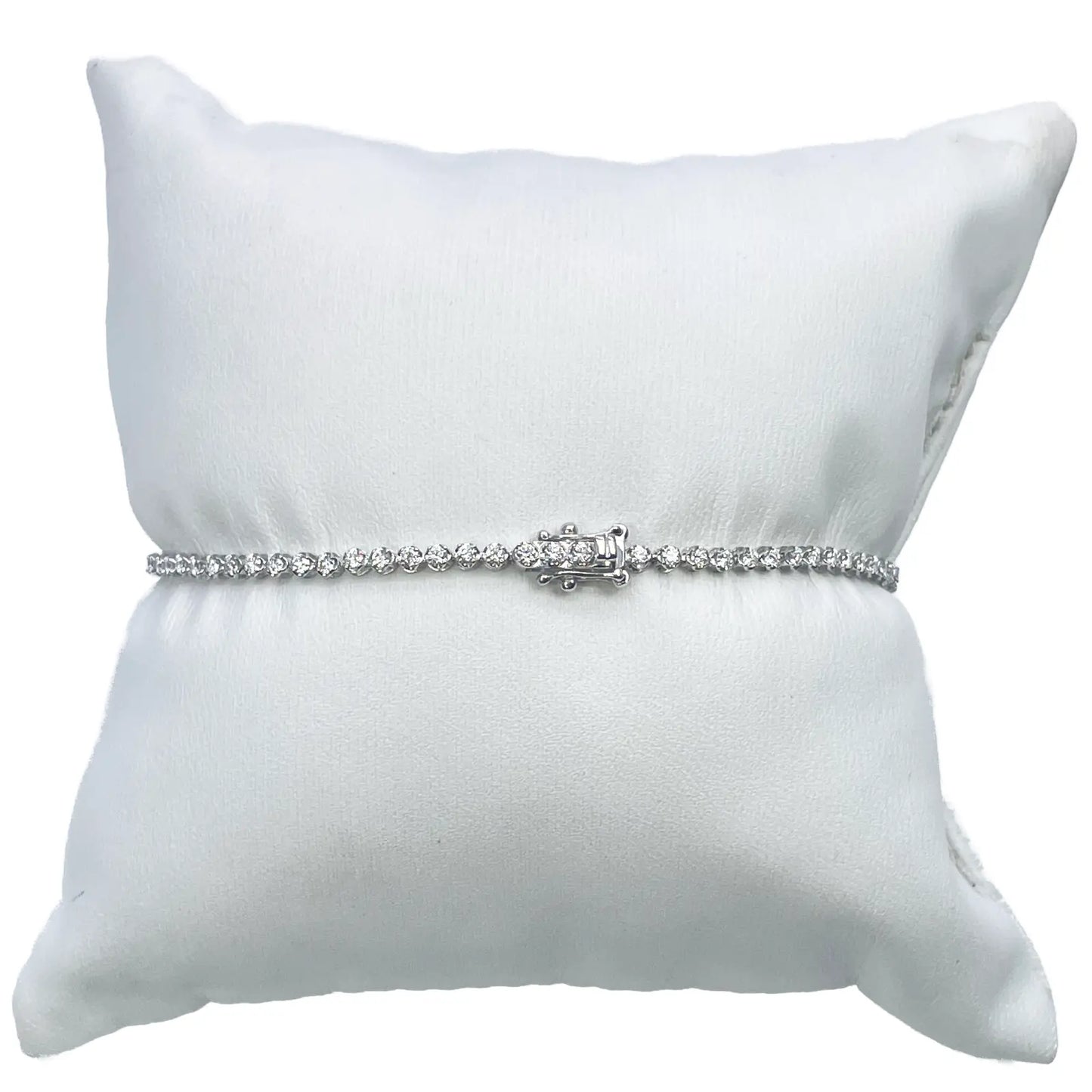 18ct White Gold Diamond Tennis Bracelet 1.00ct 7.2'' Inches  Diamond Bracelets