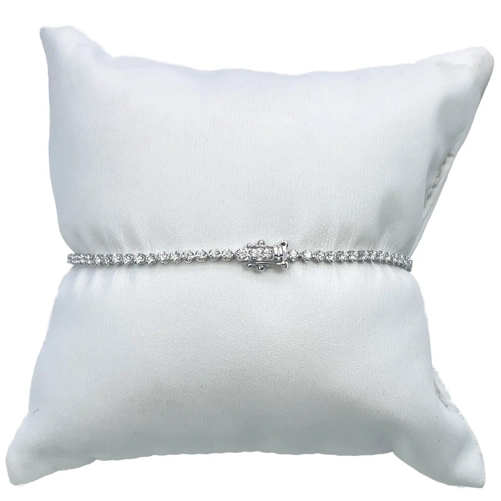 18ct White Gold Diamond Tennis Bracelet 1.00ct 7.2'' Inches  Diamond Bracelets