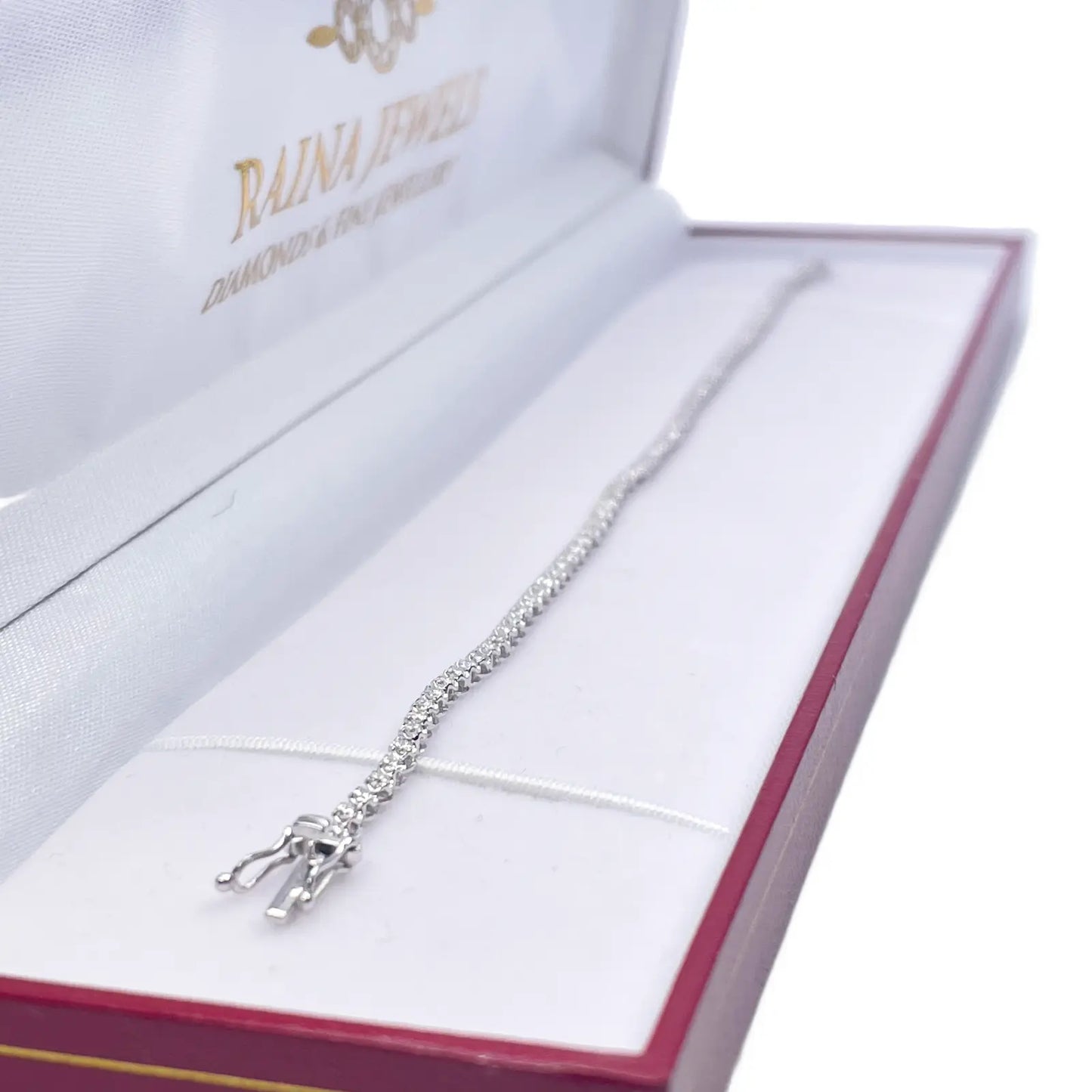 18ct White Gold Diamond Tennis Bracelet 1.00ct 7.2'' Inches  Diamond Bracelets