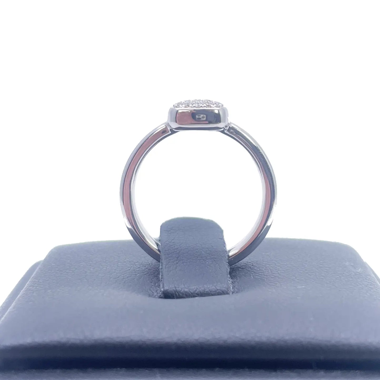 18ct White Gold Elegant Diamond Square Ring 0.15ct  Diamond Ring