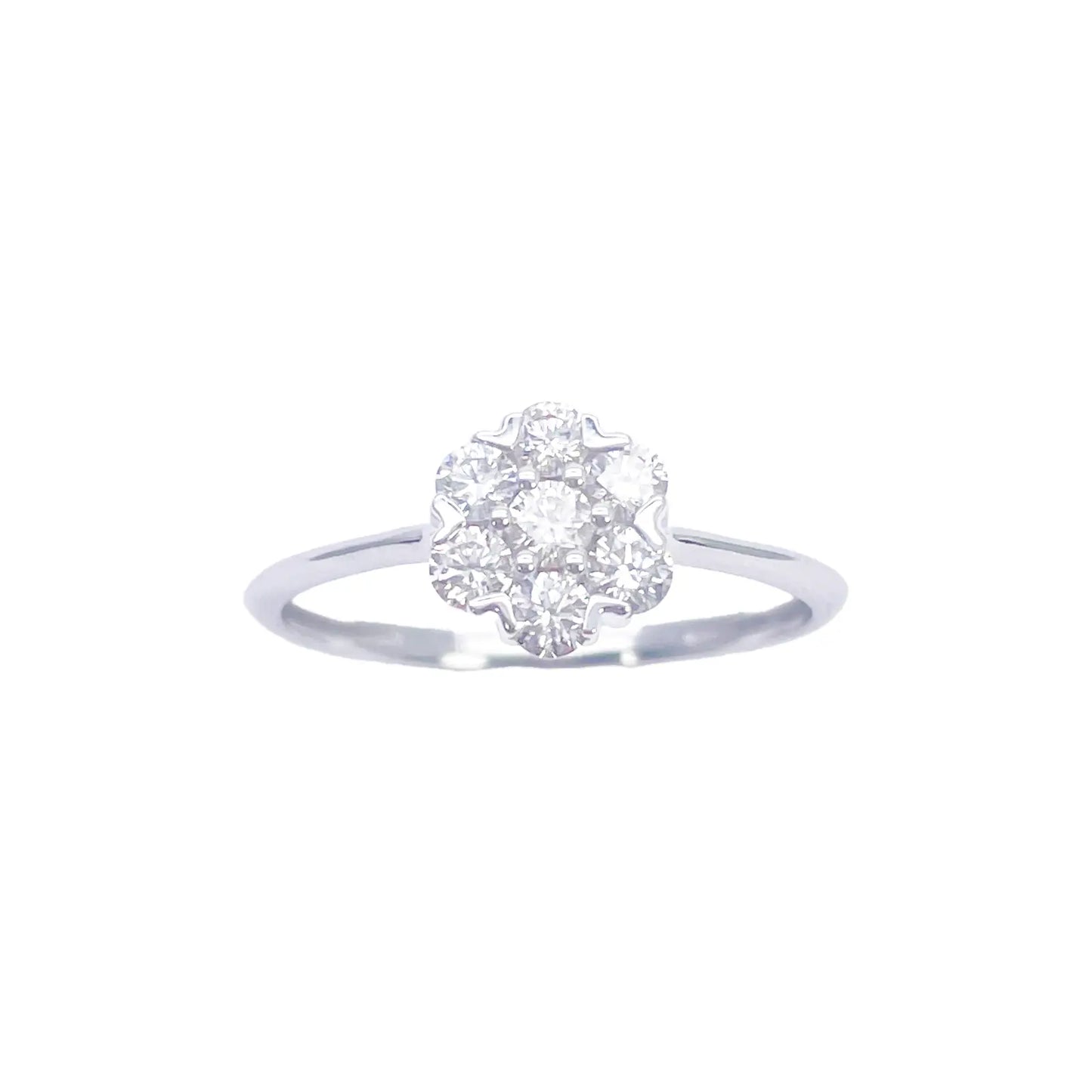 18ct White Gold Elegant Floral Diamond Ring 0.39ct  Diamond Ring