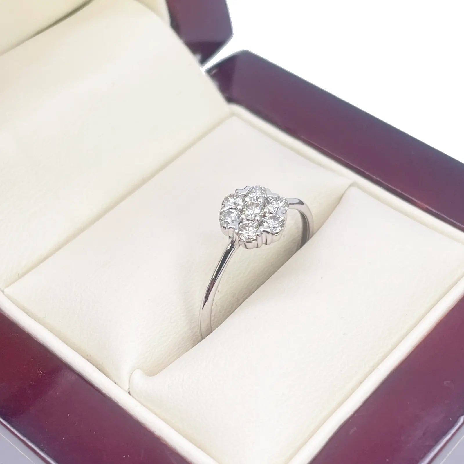 18ct White Gold Elegant Floral Diamond Ring 0.39ct  Diamond Ring