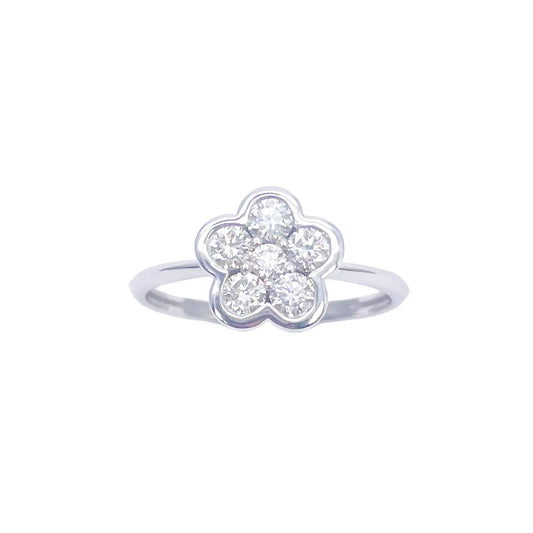18ct White Gold Elegant Floral Diamond Ring 0.46ct  Diamond Ring