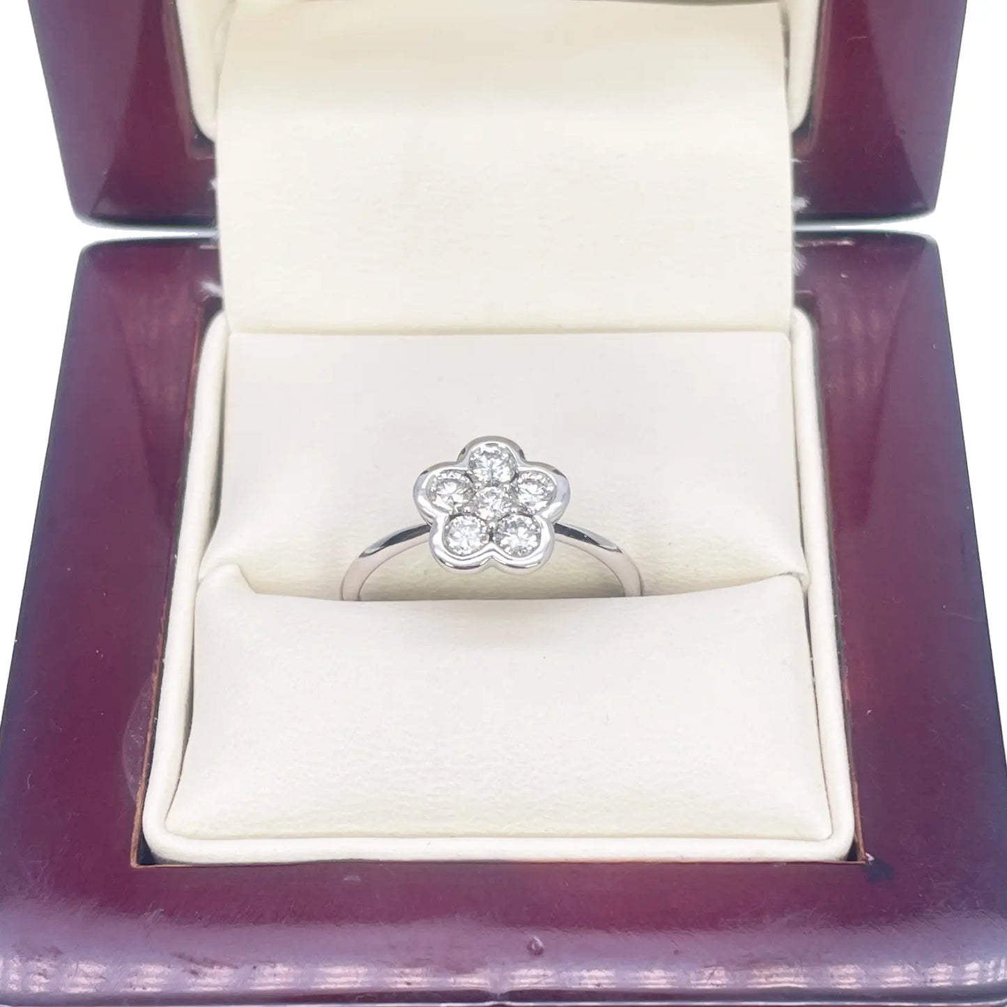 18ct White Gold Elegant Floral Diamond Ring 0.46ct  Diamond Ring