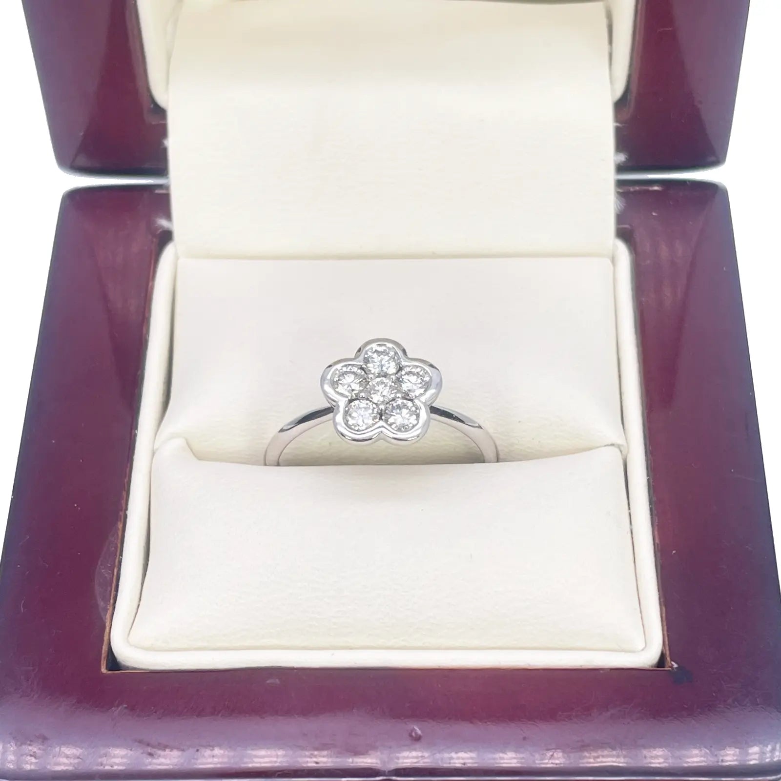 18ct White Gold Elegant Floral Diamond Ring 0.46ct  Diamond Ring