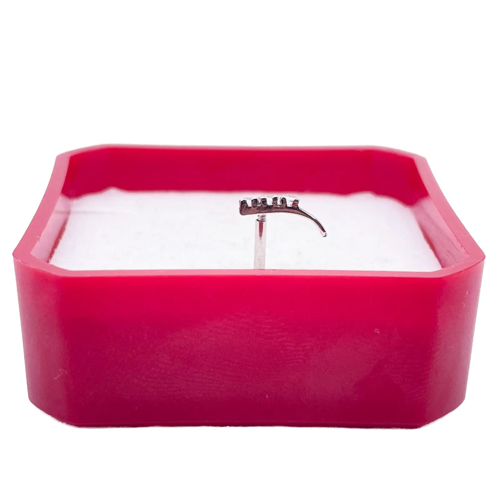 18ct White Gold High Polished 3 Stone Cubic Zirconia Nose Stud/Pin 8mm Length 