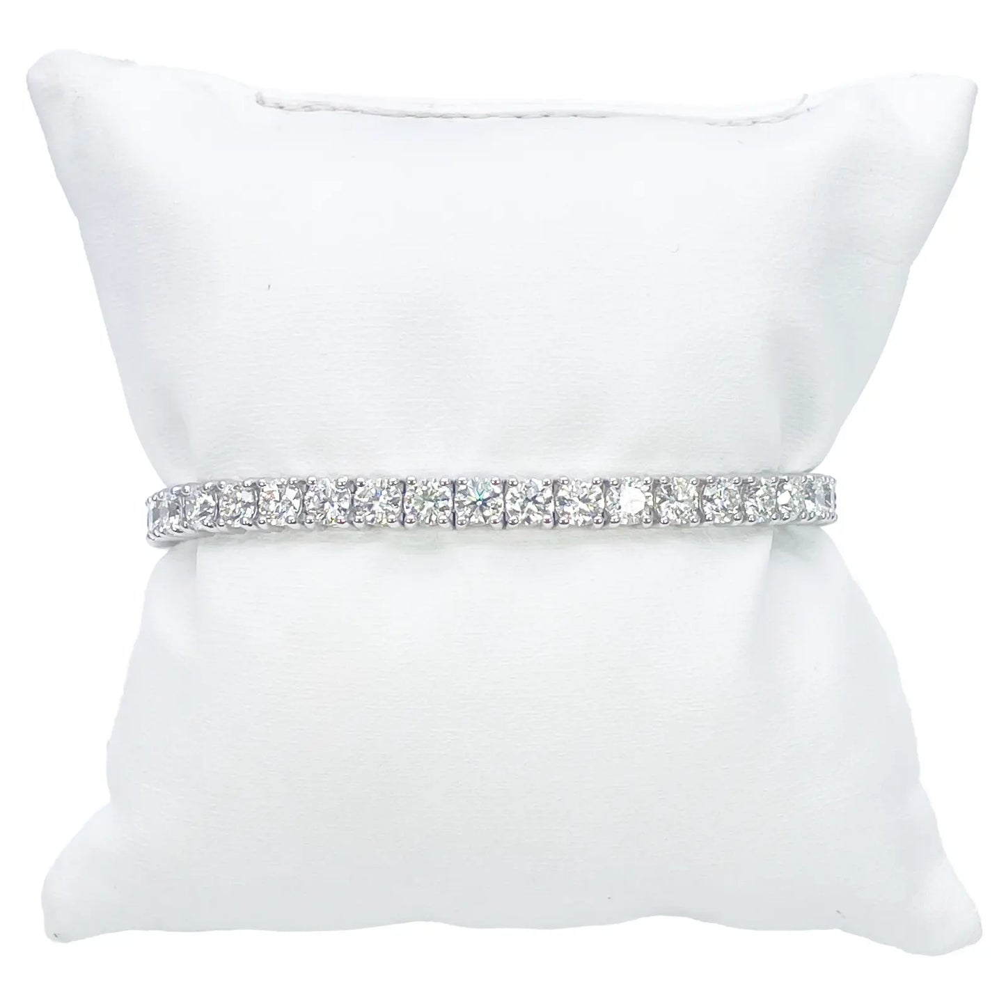 18ct White Gold Natural Diamond 4-Claw Tennis Bracelet 10.72ct 7  Diamond Bracelets