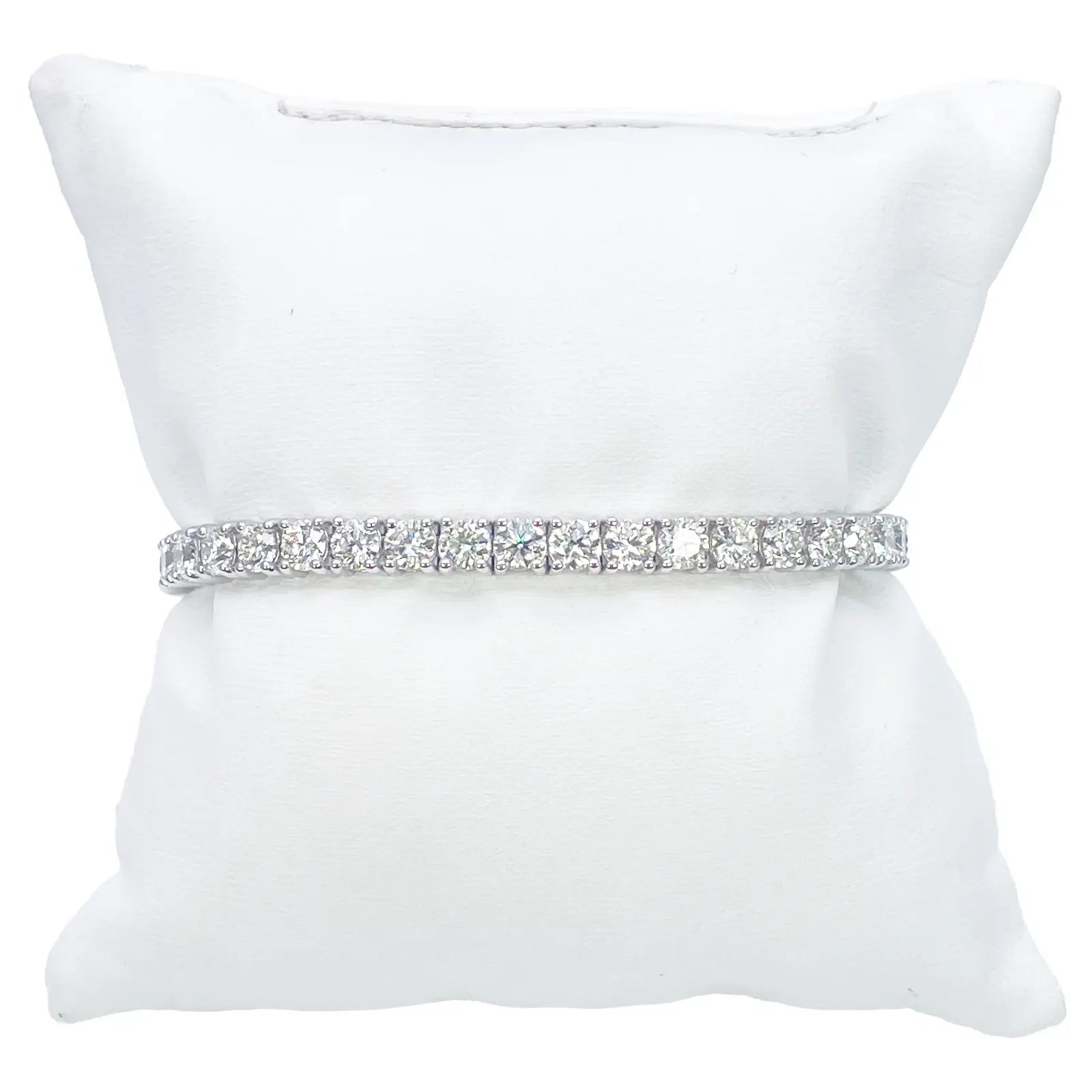 18ct White Gold Natural Diamond 4-Claw Tennis Bracelet 10.72ct 7  Diamond Bracelets