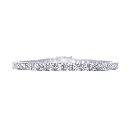 18ct White Gold Natural Diamond 4-Claw Tennis Bracelet 4.83ct 7inch 2.9mm Width  Diamond Bracelets
