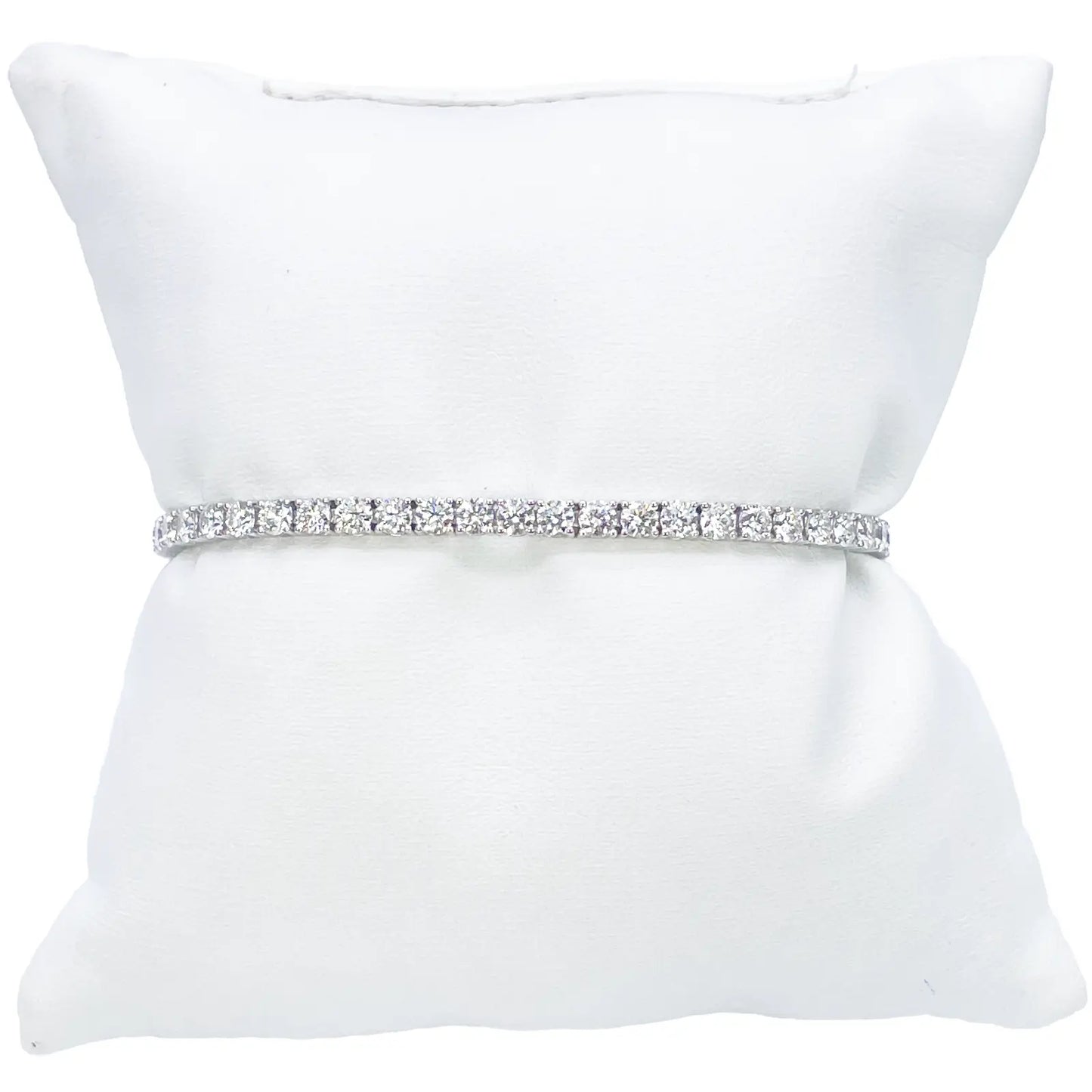 18ct White Gold Natural Diamond 4-Claw Tennis Bracelet 4.83ct 7inch 2.9mm Width  Diamond Bracelets