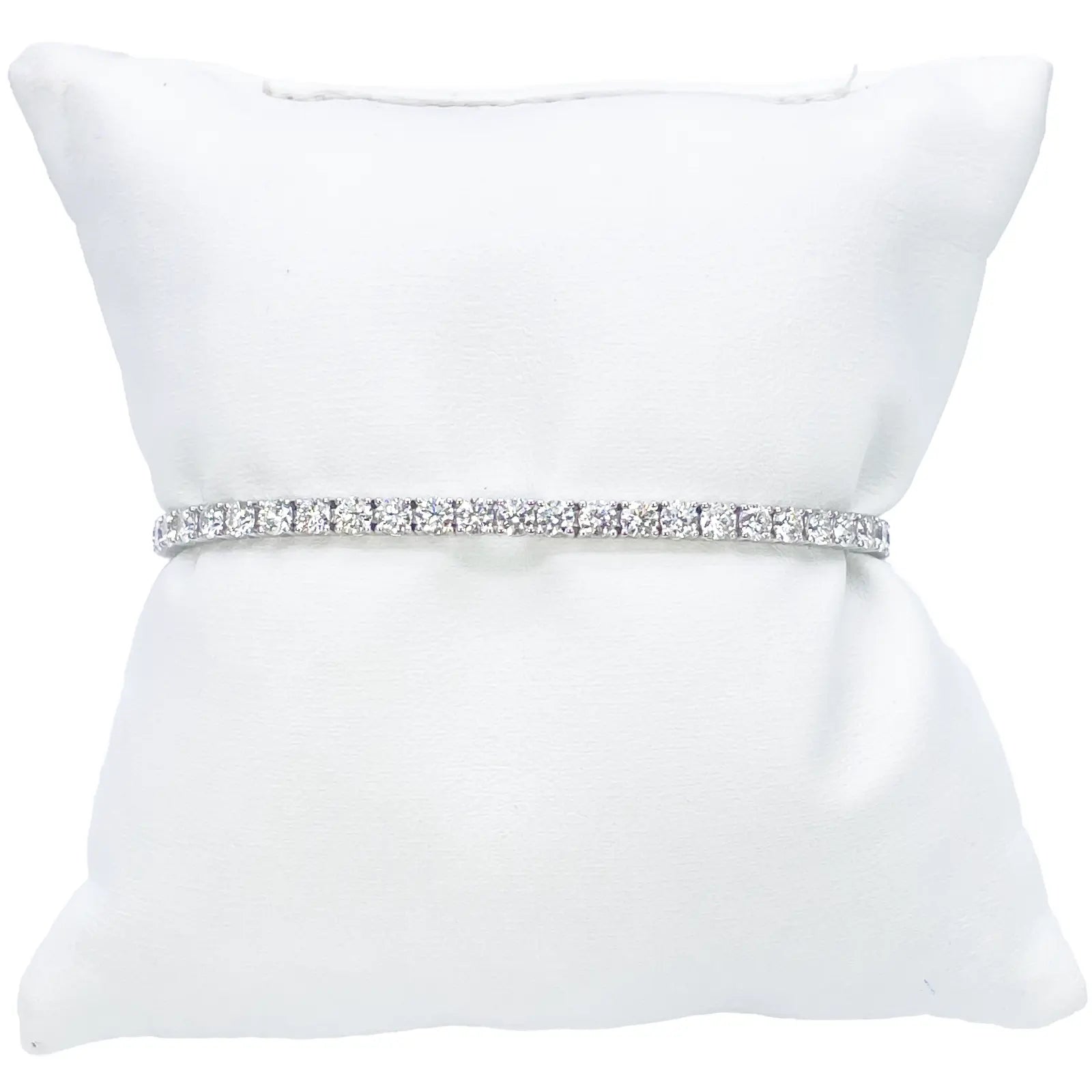 18ct White Gold Natural Diamond 4-Claw Tennis Bracelet 4.83ct 7inch 2.9mm Width  Diamond Bracelets